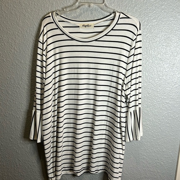 Haptics Tops - Haptics by Holly Harper black and white striped blouse NWOT size 2X